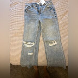 Stylish Light Blue Distressed Women Jeans